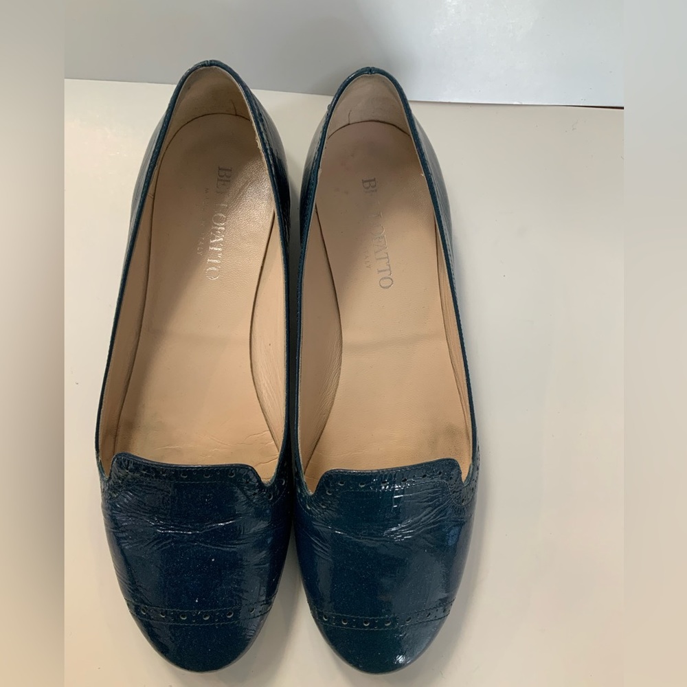 Bellofatto Size 38 EU Navy/Marine Blue Leather Shoes in excellent condition!